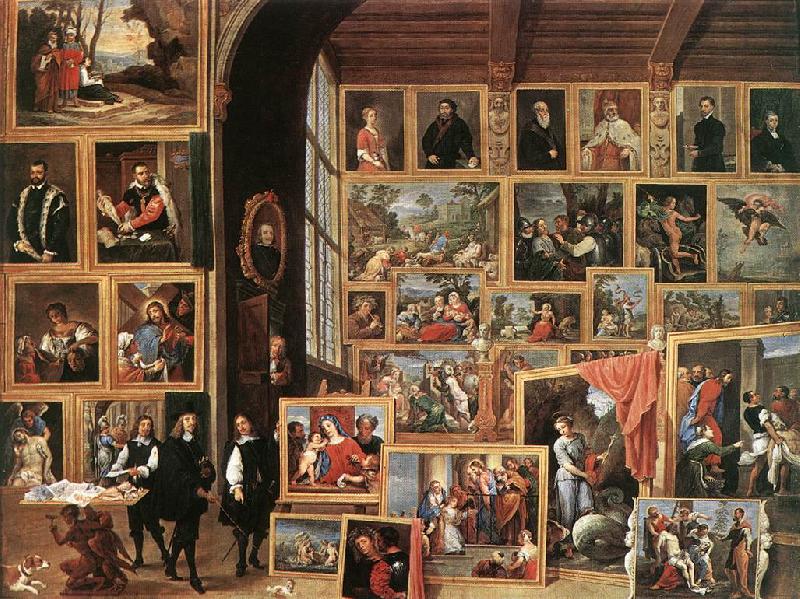 TENIERS, David the Younger The Gallery of Archduke Leopold in Brussels China oil painting art